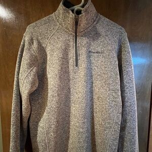 Eddie Bauer Men's Heather Gray Quarter Zip